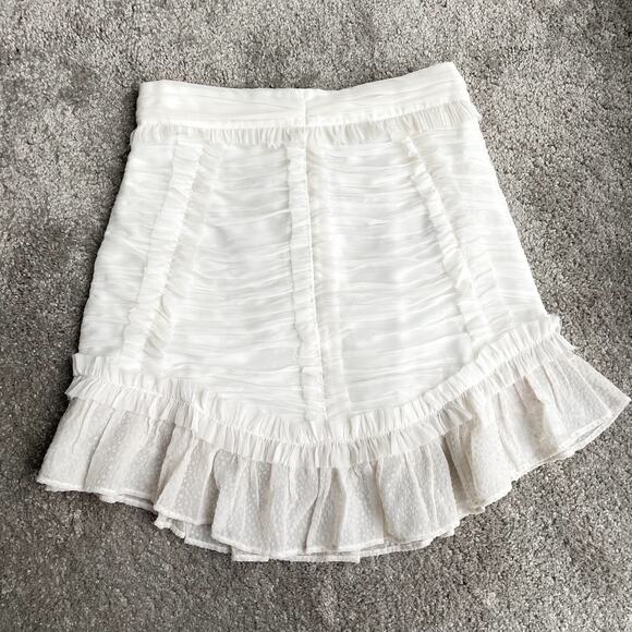 ASOS Dresses & Skirts - NWT!! ASOS White Ruffle Ruched Mini Skirt-Semi Sheer